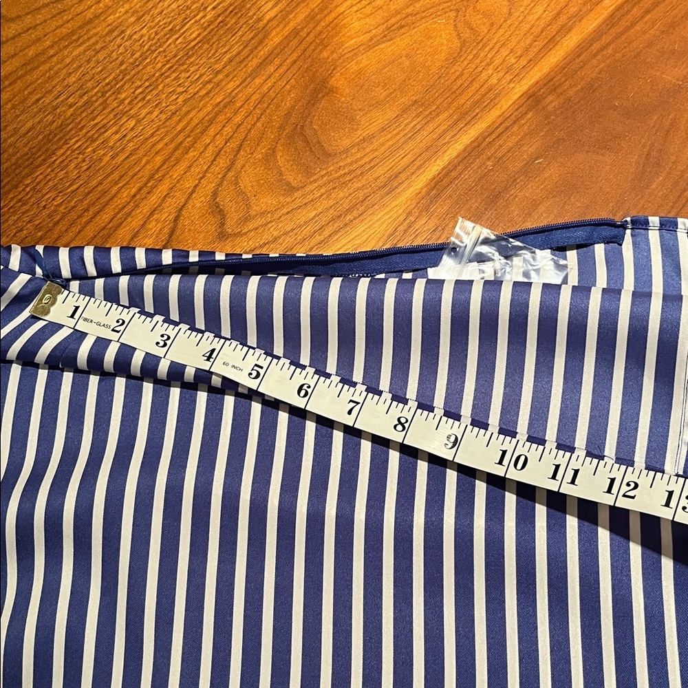 NWT RSVP by TALBOTS sleeveless striped shell top RUFFLED round neck side zip SP - Picture 6 of 13